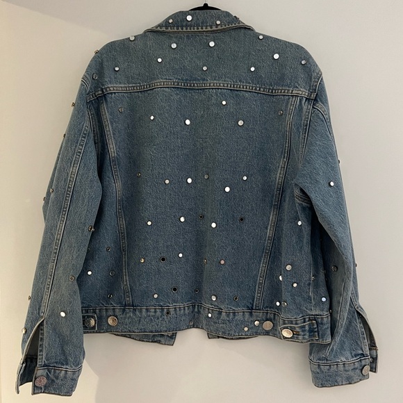 Sandro Denim Jacket with Mirrored Studs - Picture 6 of 10